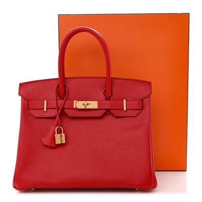 Hermes Epsom Birkin 30 Rouge Casaque 11 of 11