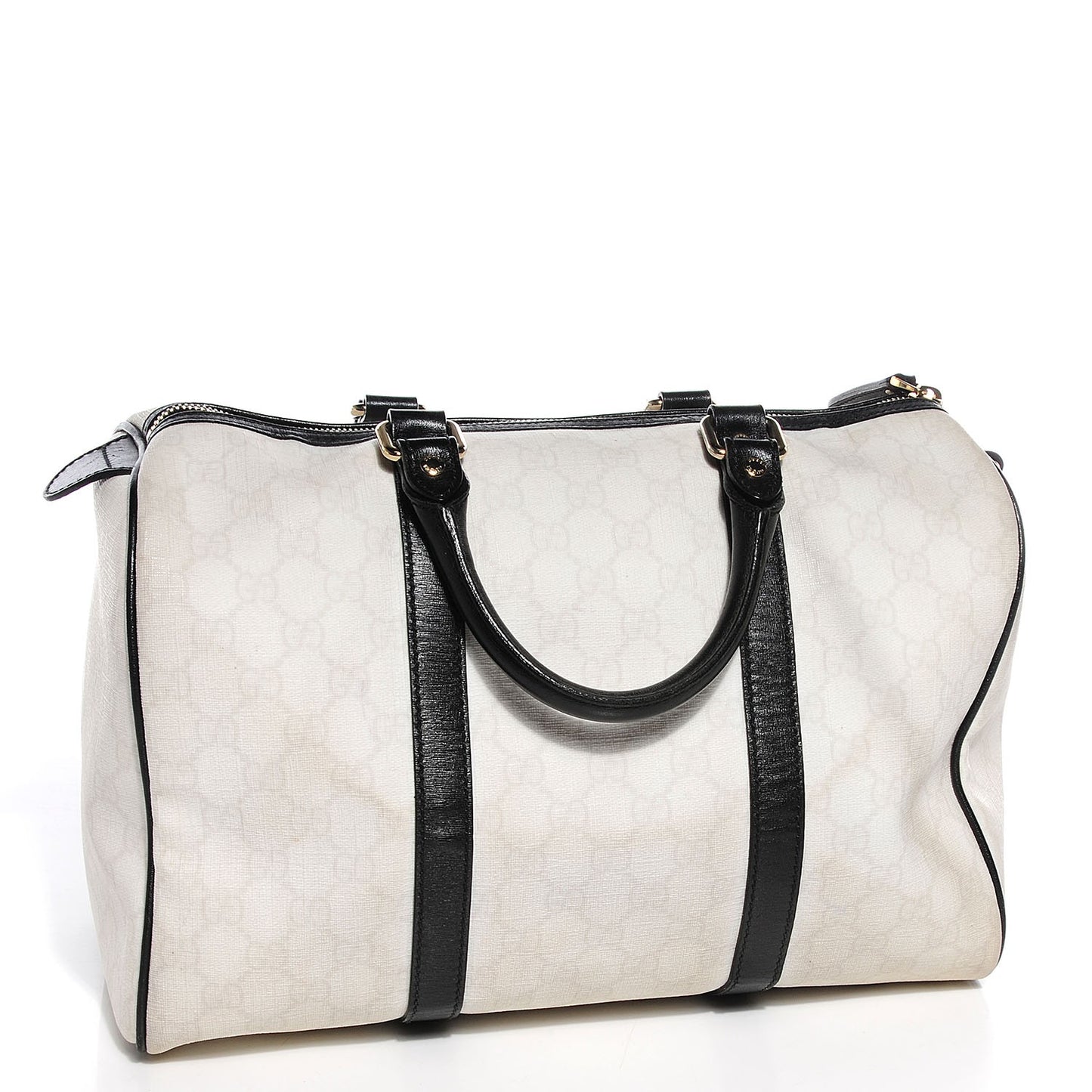 GG Plus Monogram Medium Joy Boston White Black