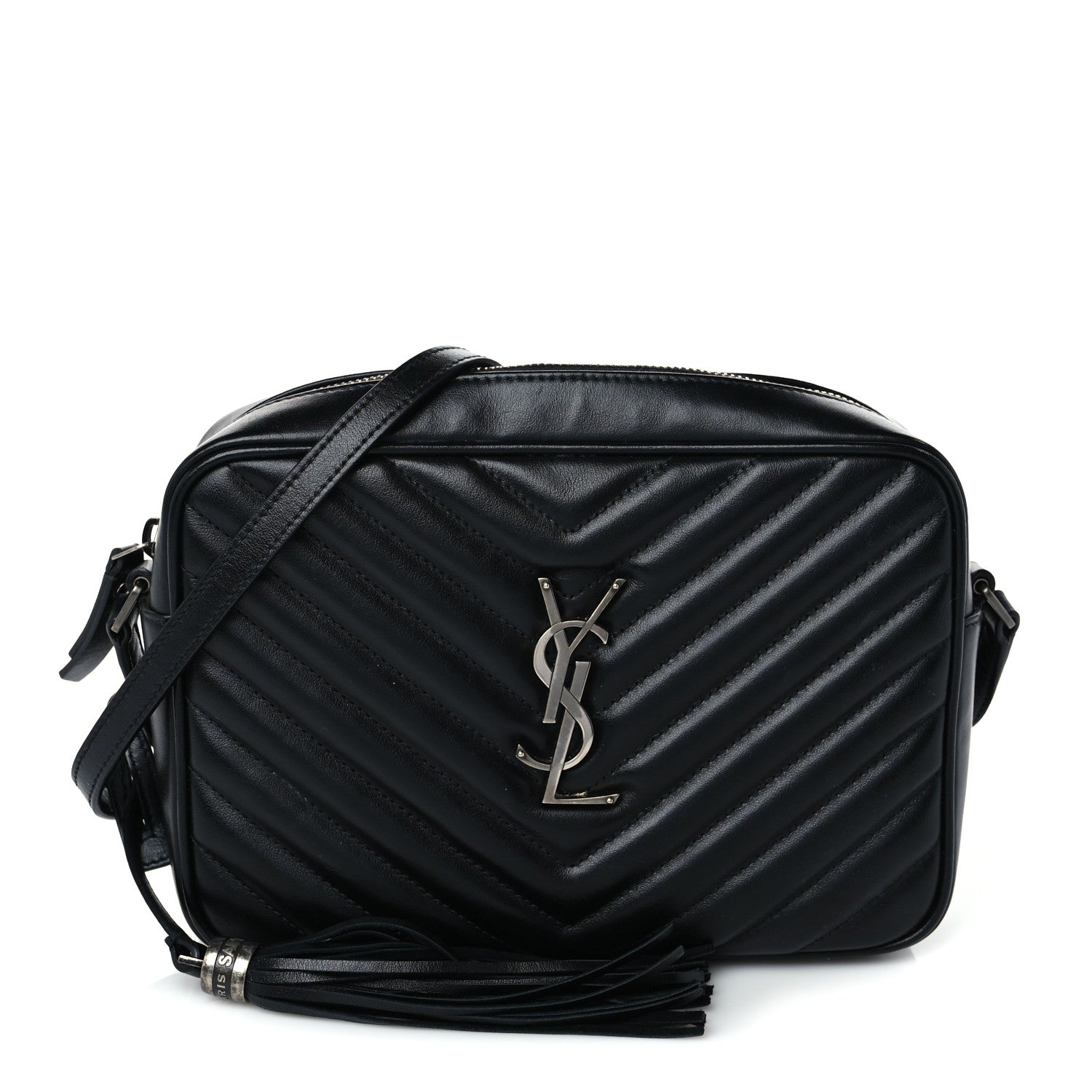 Saint Laurent Calfskin Matelasse Monogram Lou Camera Bag Black 1 of 9