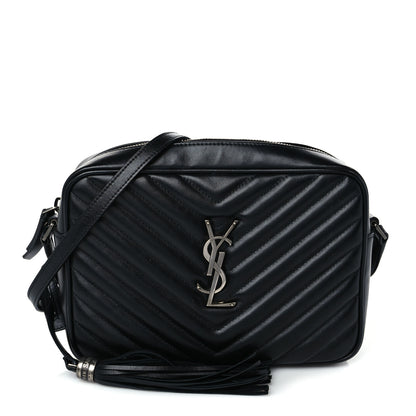 Saint Laurent Calfskin Matelasse Monogram Lou Camera Bag Black 1 of 9