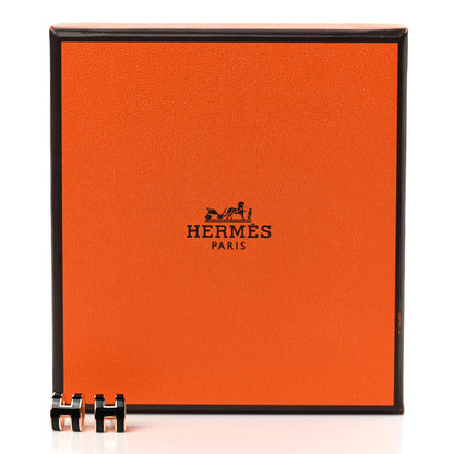 Hermes Rose Gold Lacquered Mini Pop H Earrings Black 5 of 5