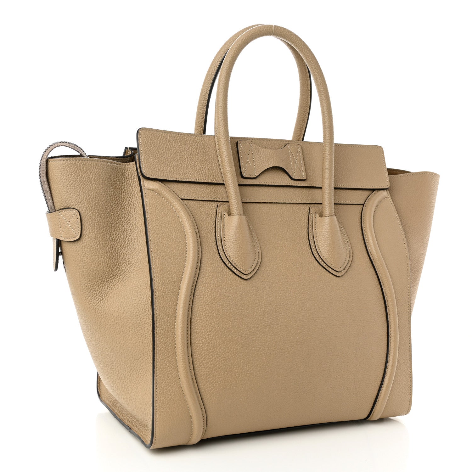 Celine Drummed Calfskin Mini Luggage Dune 3 of 10
