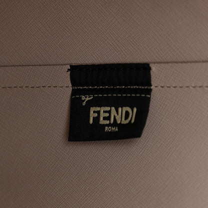 Fendi Vitello Ginevra Elaphe Monster Eyes Shopping Tote Grigio Polvere Naturale 6 of 10