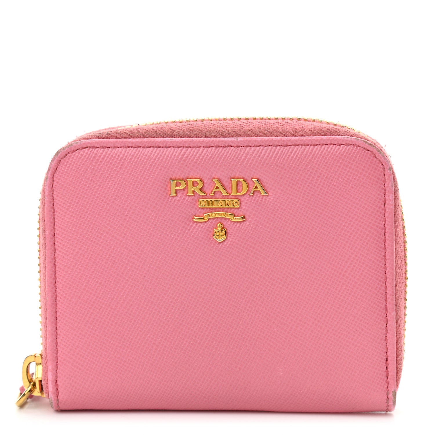 Prada Saffiano Metal Zip Coin Purse Geranio 1 of 9