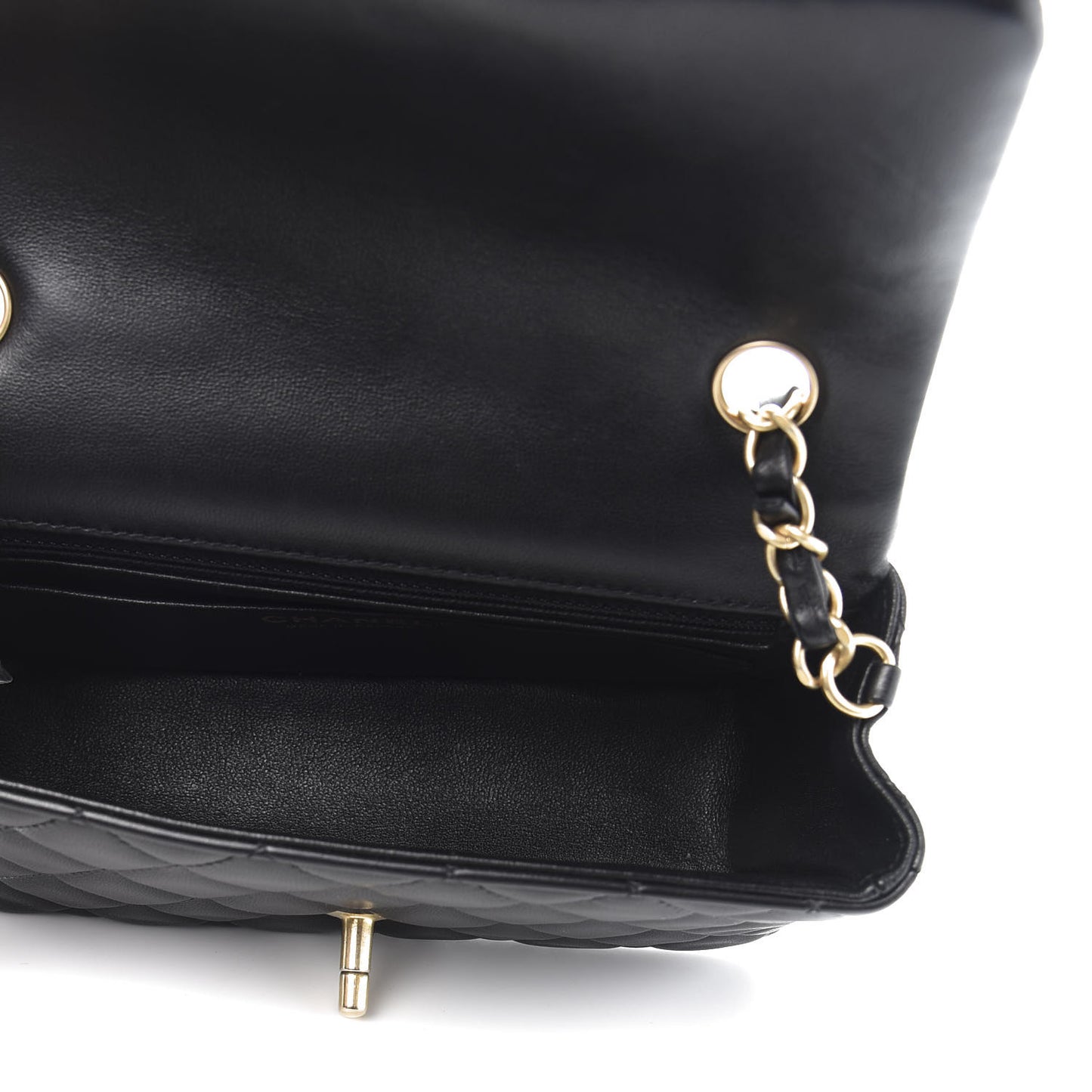 Lambskin Quilted Mini Rectangular Flap Black