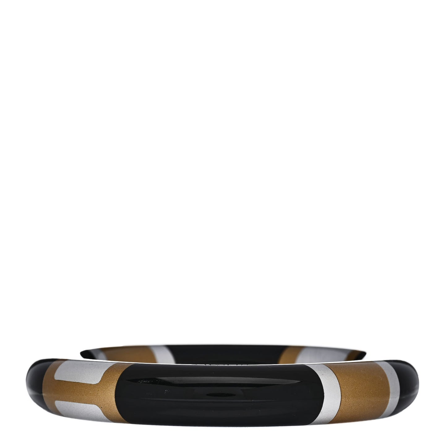 Lacquered Wood H Equipe GM Bangle Bracelet T2 Black