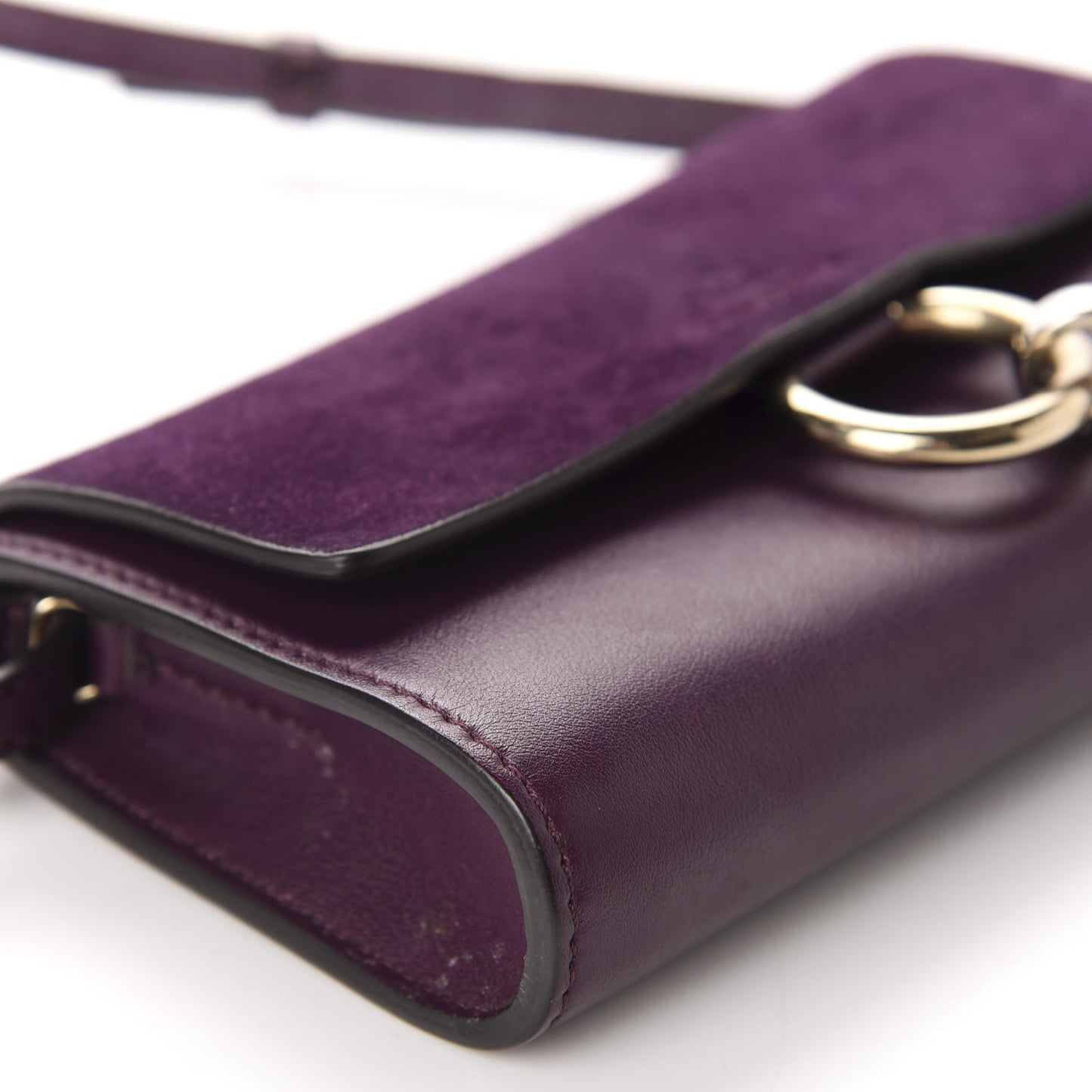 Suede Calfskin Mini Faye Shoulder Bag Intense Violine