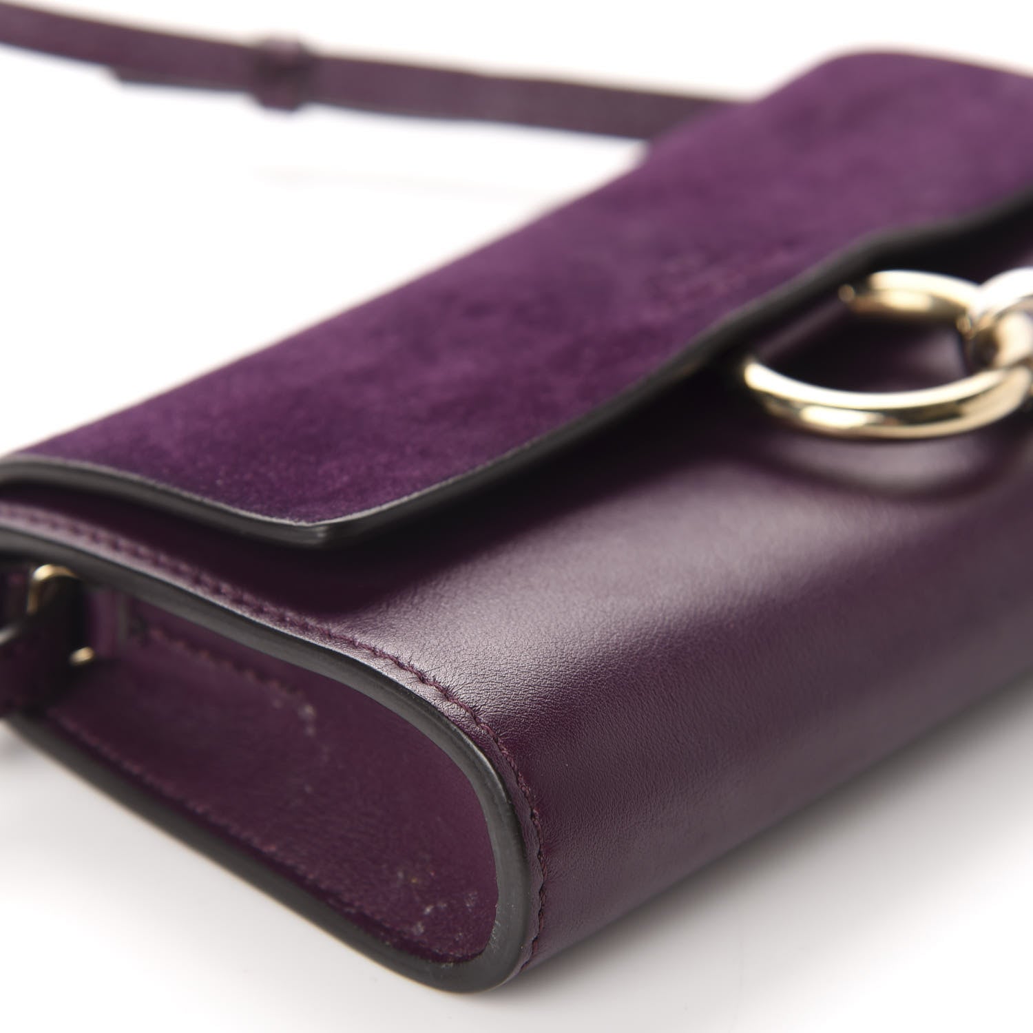 Chloe Suede Calfskin Mini Faye Shoulder Bag Intense Violine 6 of 10