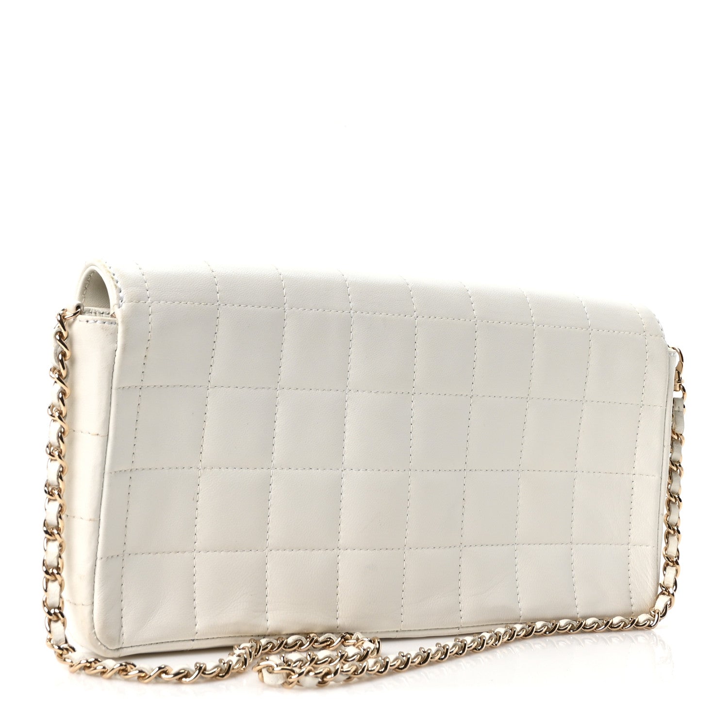 Chanel Lambskin East West Chocolate Bar Flap White 3 of 10