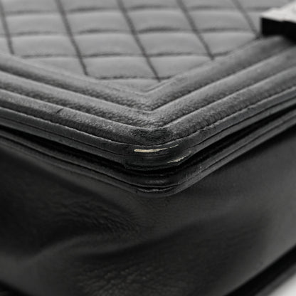 Chanel Calfskin Quilted Medium Boy Flap So Black 12 of 14
