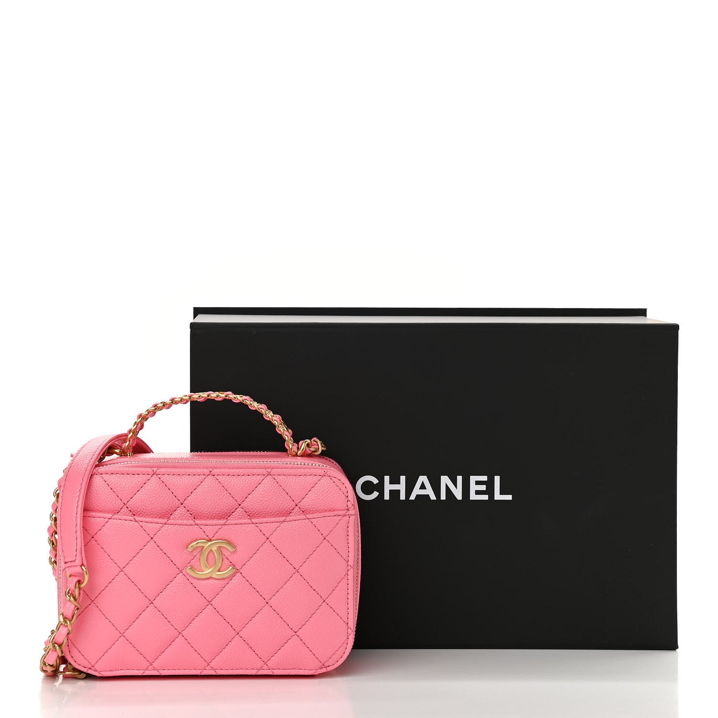 Caviar Quilted Pick Me Up Mini Vanity Case Pink