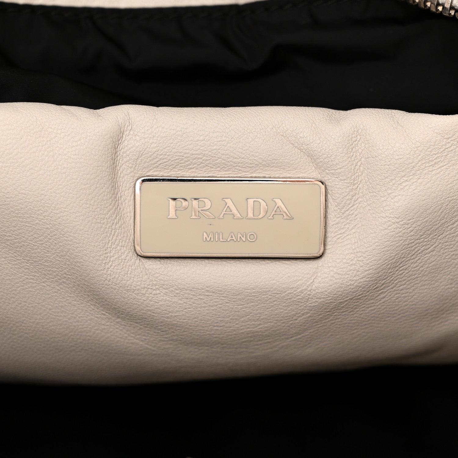 Prada Nappa Bomber Tote Bianco 6 of 11