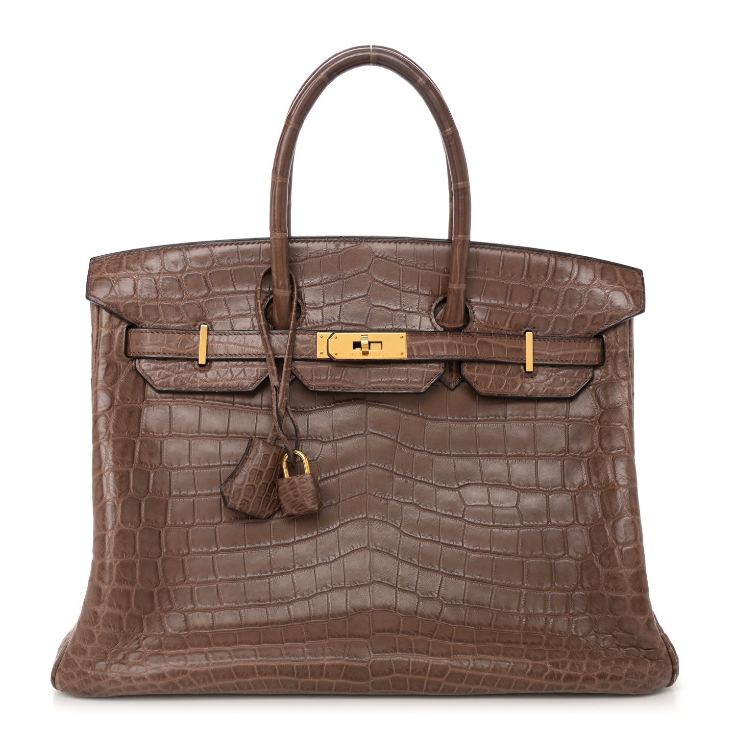 Hermes Matte Niloticus Crocodile Birkin 35 Alezan 1 of 13