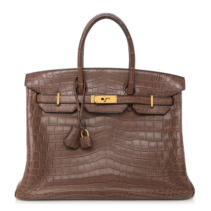 Hermes Matte Niloticus Crocodile Birkin 35 Alezan 1 of 13