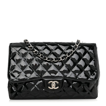 Chanel Patent Quilted Jumbo Single Flap Black 1 of 10