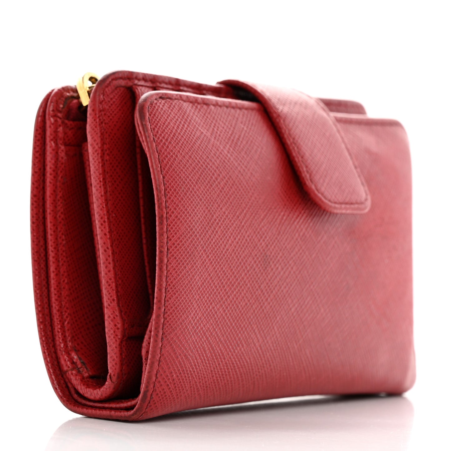 Saffiano Metal Compact Wallet Fuoco