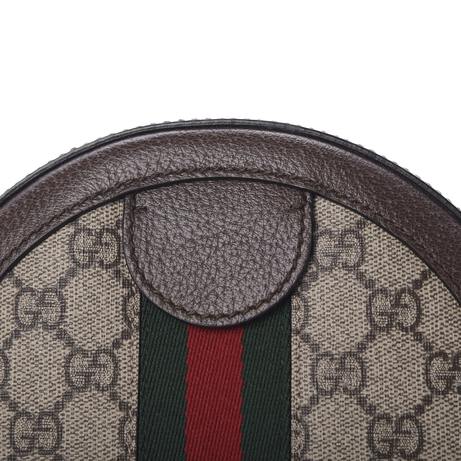 Gucci GG Supreme Monogram Web Mini Ophidia Round Shoulder Bag Brown 9 of 10