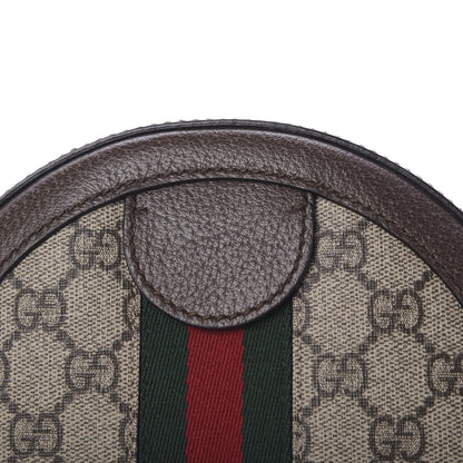 Gucci GG Supreme Monogram Web Mini Ophidia Round Shoulder Bag Brown 9 of 10