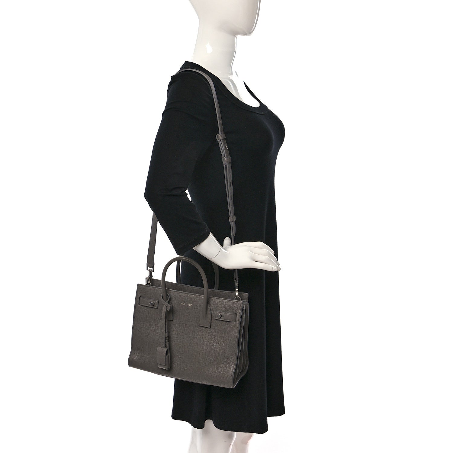 Saint Laurent Grained Calfskin Baby Supple Sac De Jour Fog 2 of 10