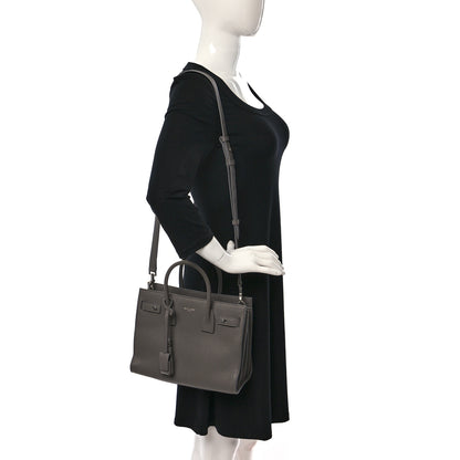 Saint Laurent Grained Calfskin Baby Supple Sac De Jour Fog 2 of 10