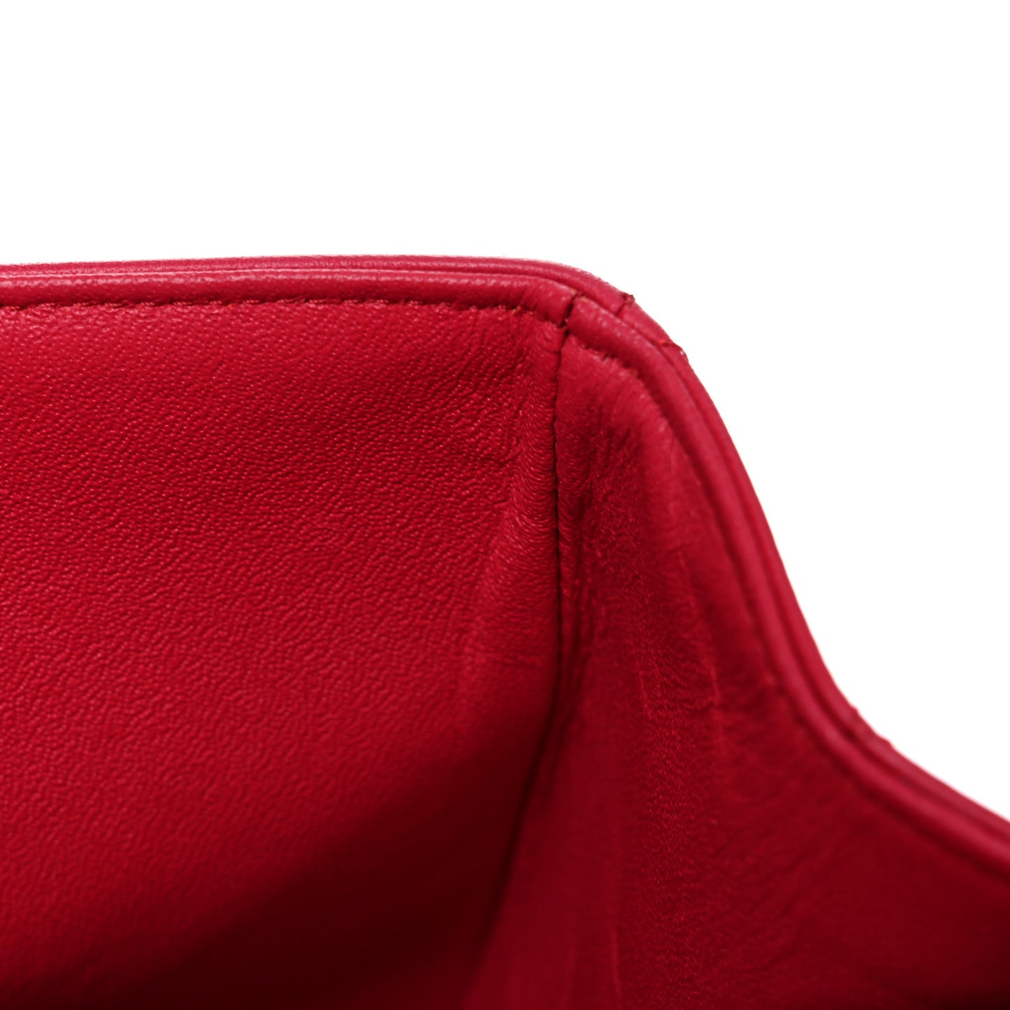 Lambskin Quilted Jumbo Double Flap Red