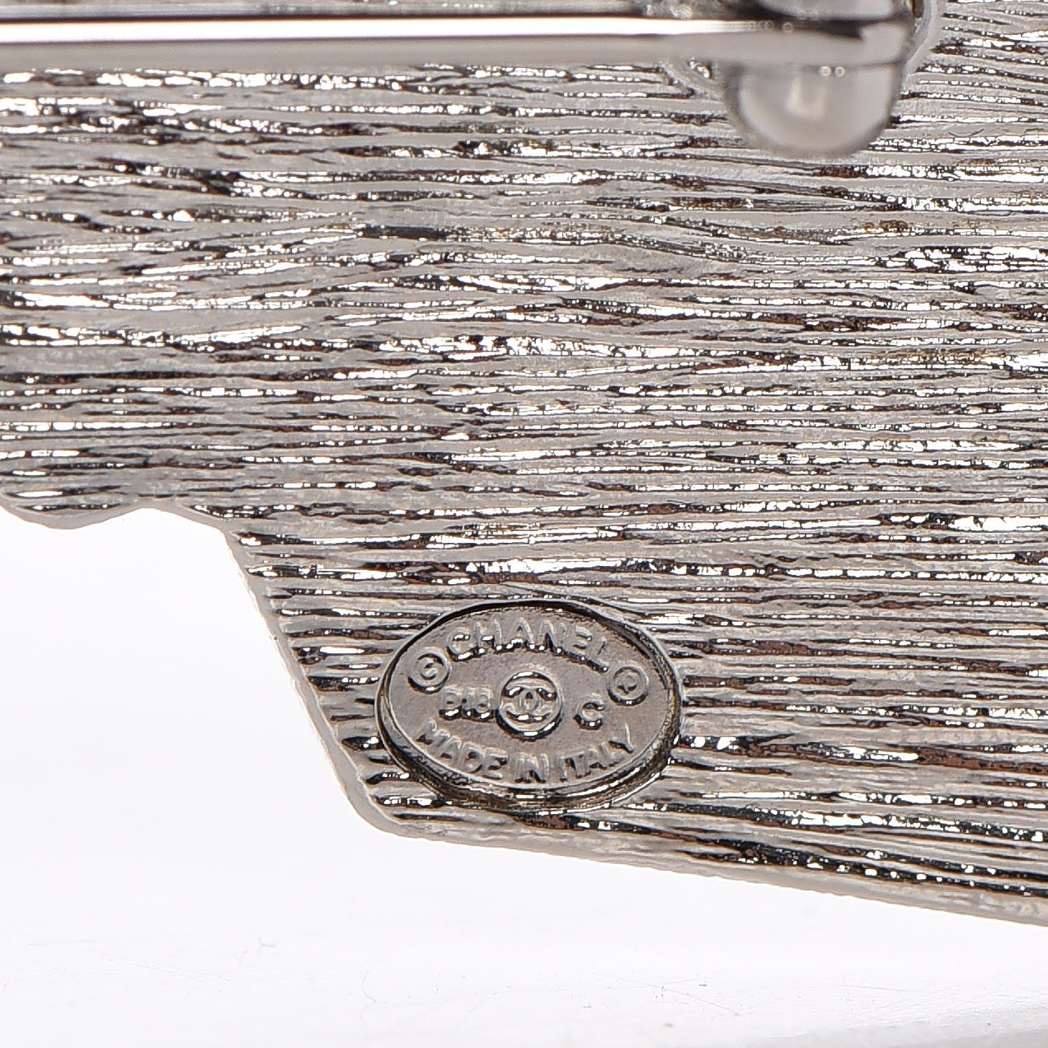 Chanel Crystal CC Arrow Brooch Silver 4 of 5