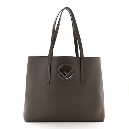 Fendi Vitello Vienna Enamel F is Fendi Shopping Tote Carbone Tobacco 3 of 12