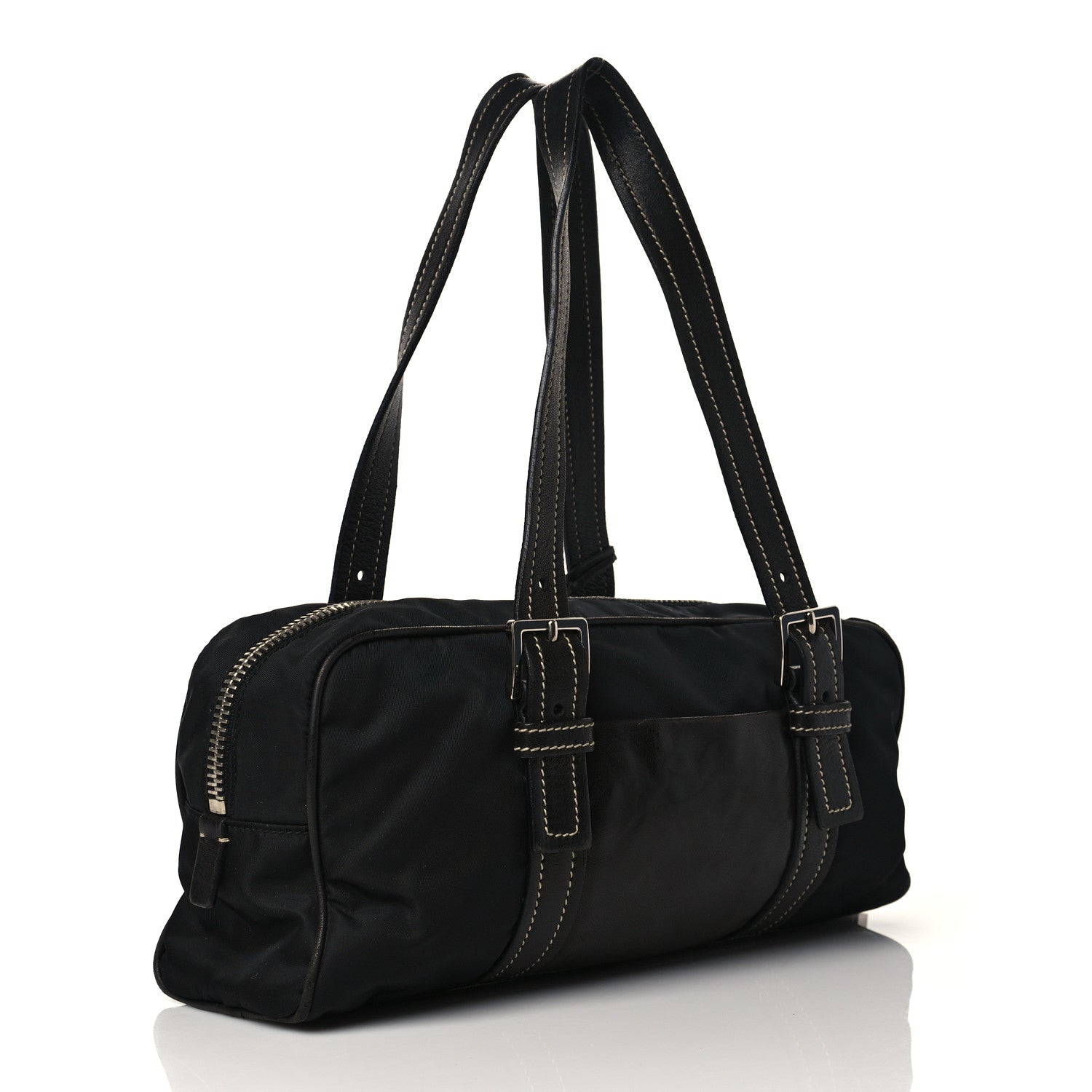 Prada Tessuto Nylon Soft Calf Tote Black 2 of 9