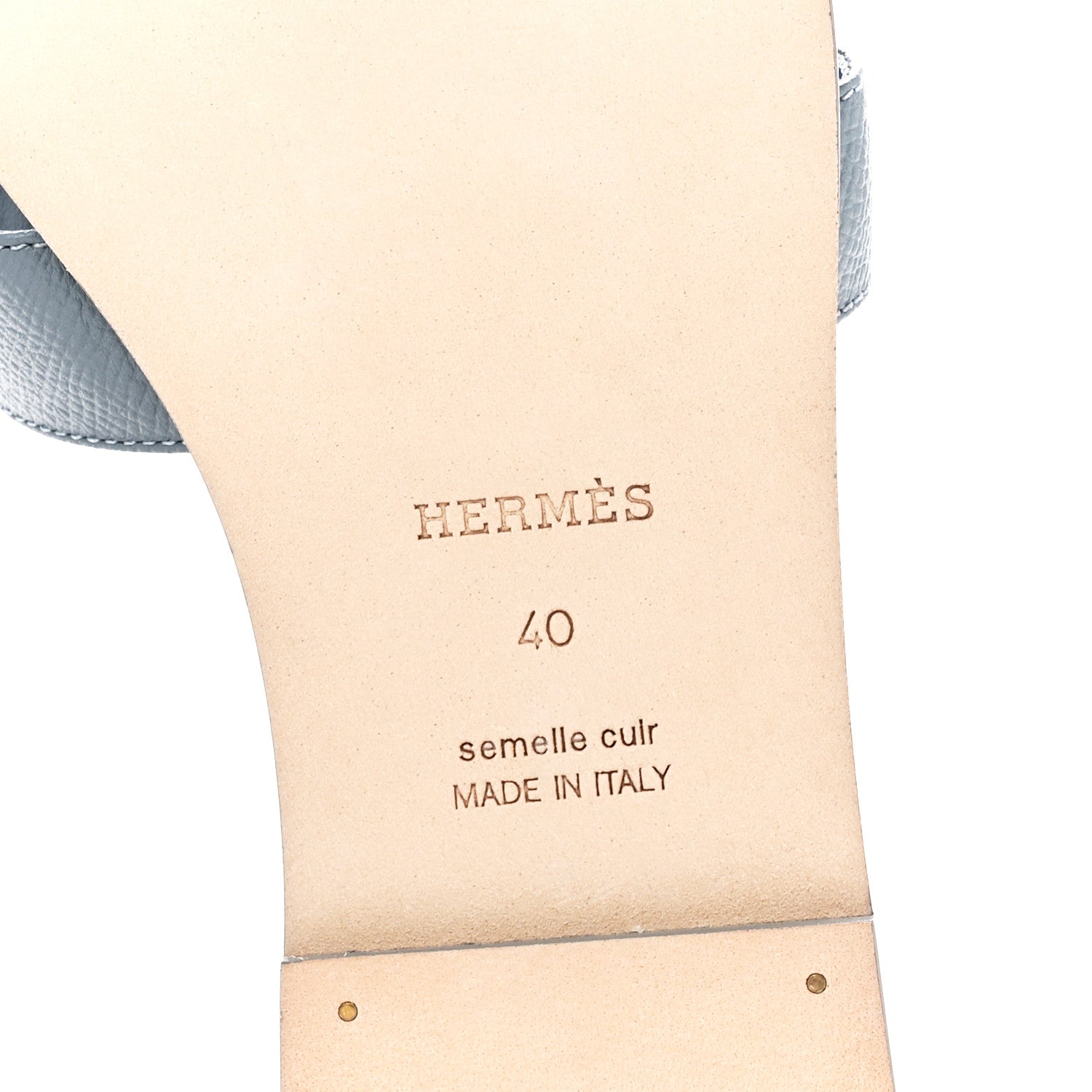 Hermes Epsom Oran Sandals 40 Gris Antarctique 6 of 8