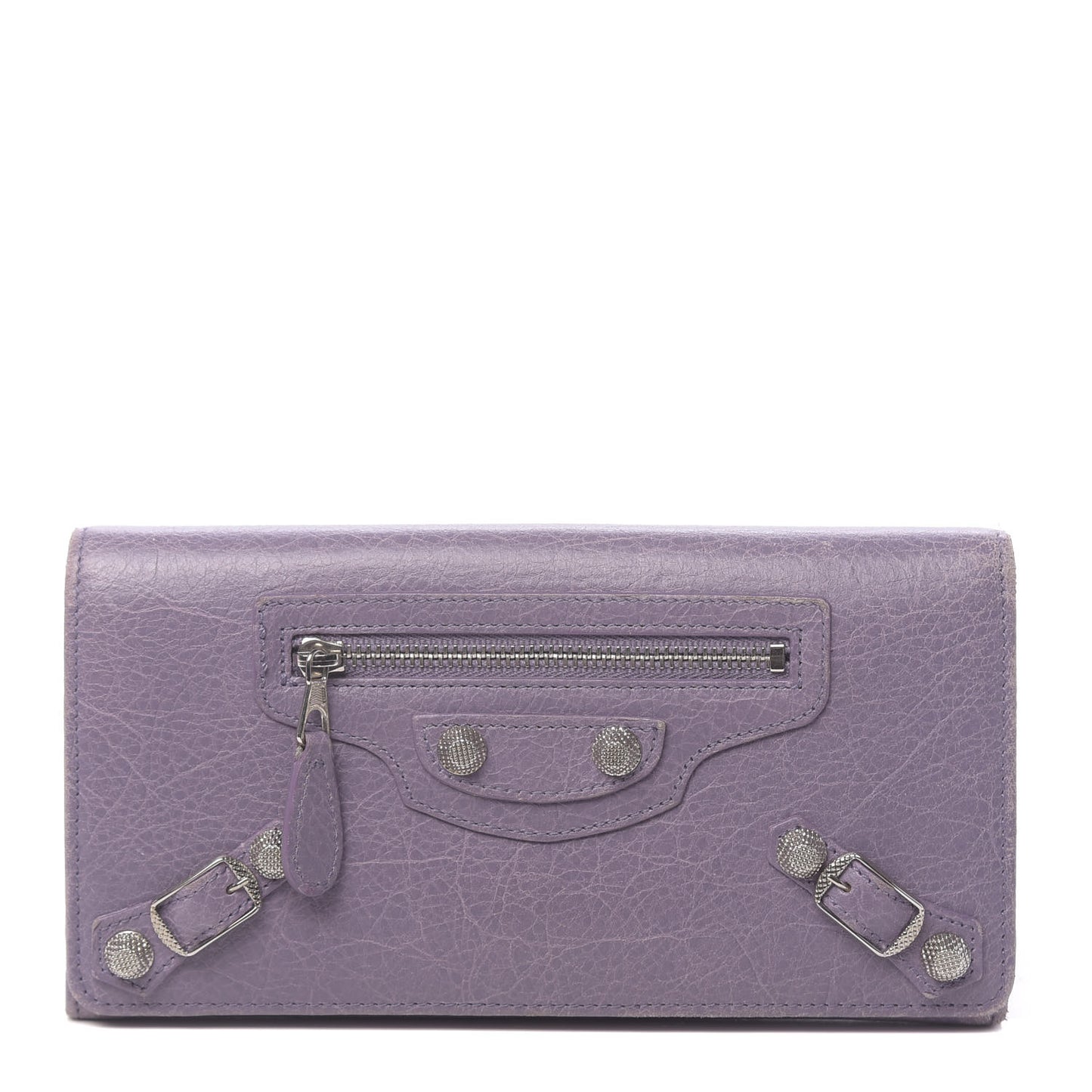 Agneau Giant 12 Silver Hardware Money Wallet Glycine