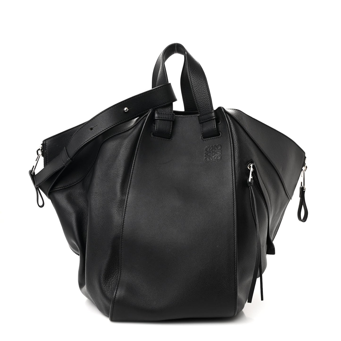 Calfskin Medium Hammock Shoulder Bag Black