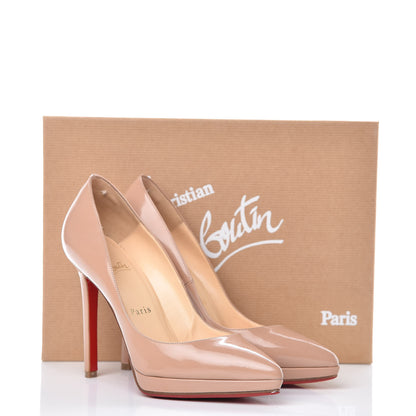 Christian Louboutin Patent Pigalle Plato 120 Pumps 36 Nude 14 of 14