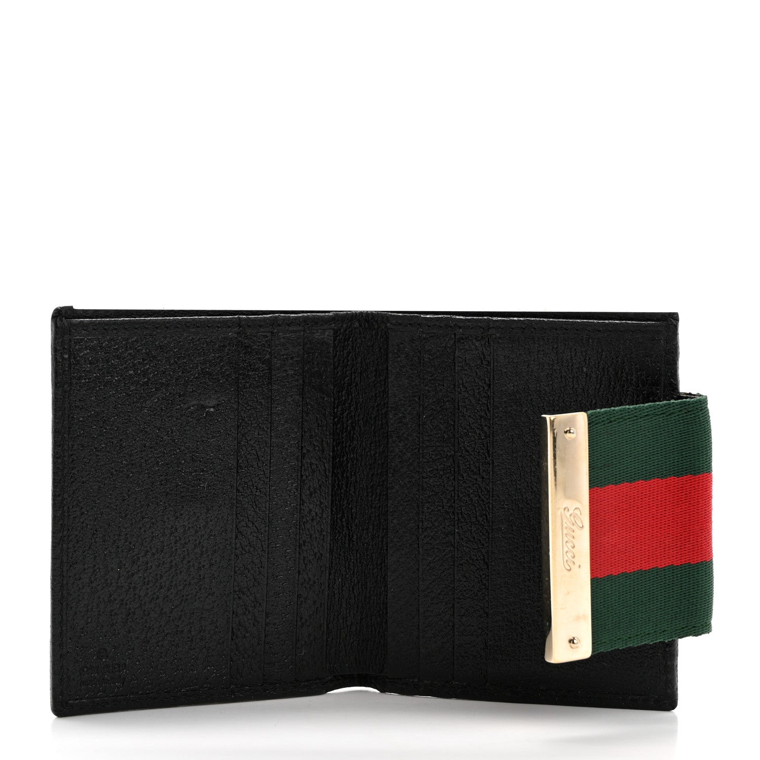 Gucci Monogram Web French Flap Wallet Black 5 of 8
