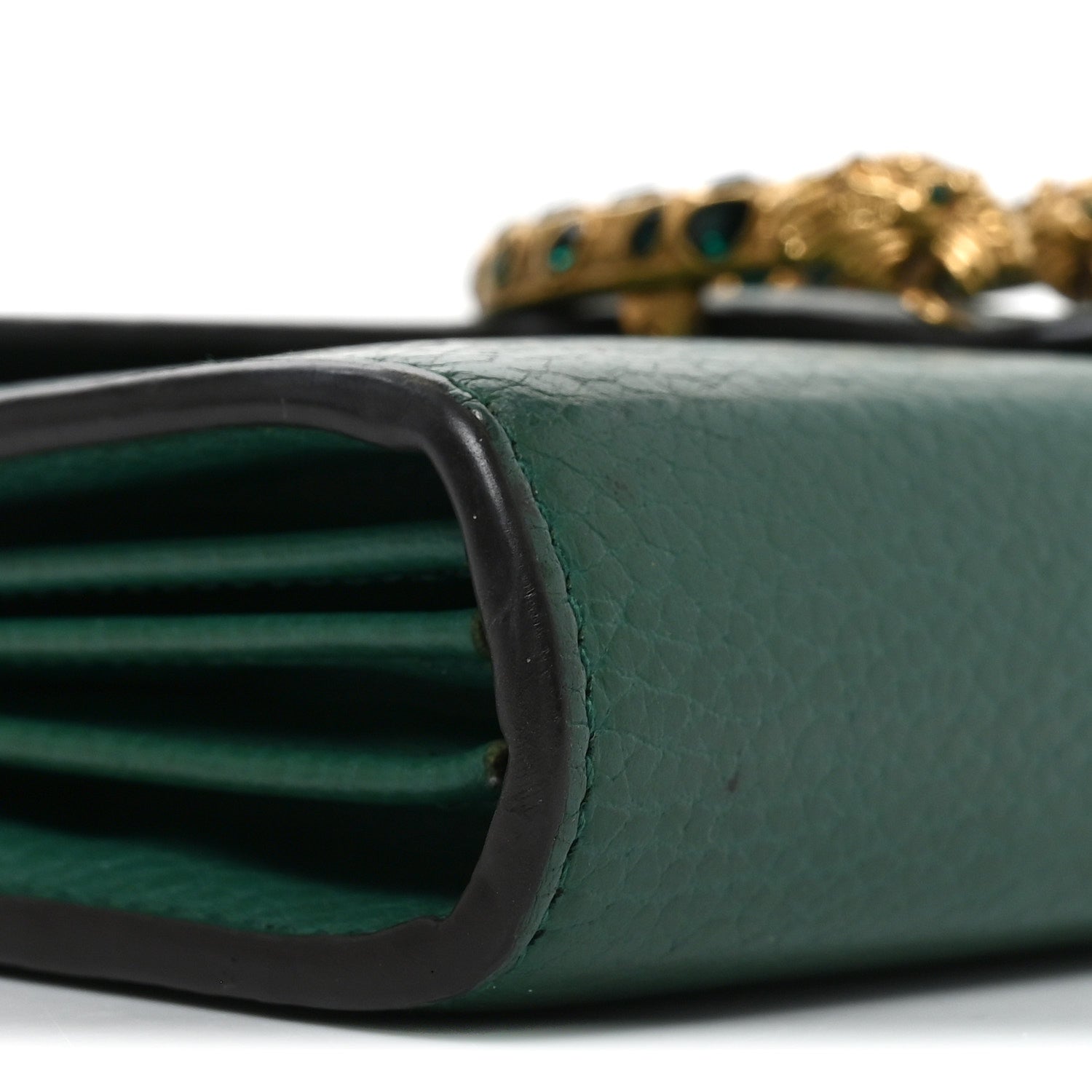 Gucci Calfskin Mini Dionysus Chain Wallet Emerald 9 of 10