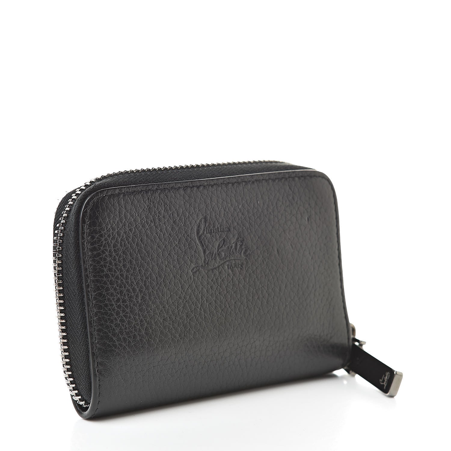 Christian Louboutin Calfskin Studded Panettone Coin Purse Black 3 of 9