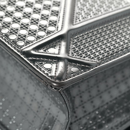 Christian Dior Metallic Patent Micro-Cannage Medium Diorama Flap Bag Silver 12 of 15