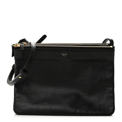 Celine Lambskin Large Trio Crossbody Bag Black 1 of 11