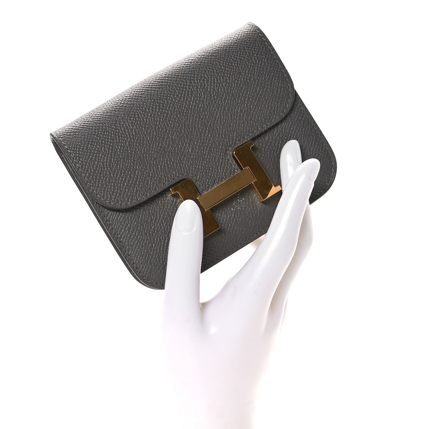 Hermes Epsom Constance Slim Wallet Gris Meyer 2 of 12