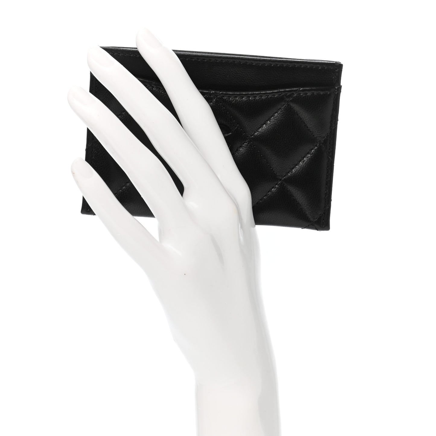 Lambskin Quilted Card Holder So Black