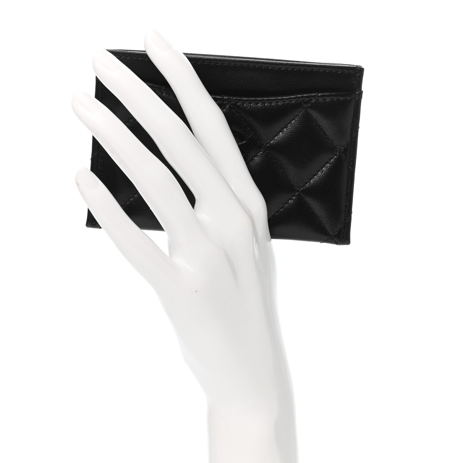 Chanel Lambskin Quilted Card Holder So Black 2 of 9
