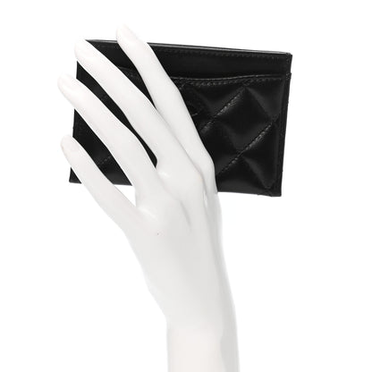 Chanel Lambskin Quilted Card Holder So Black 2 of 9