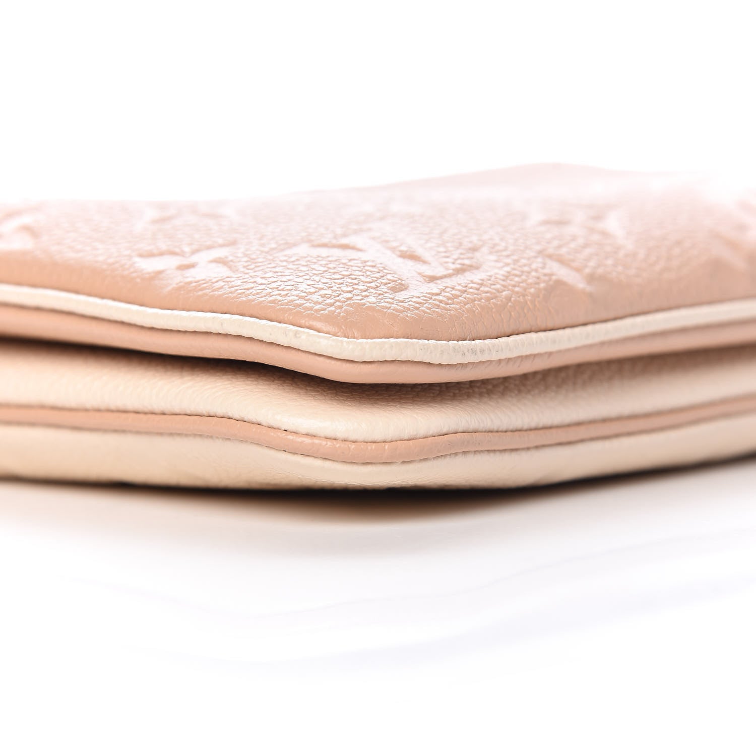 Louis Vuitton Empreinte Double Zip Pochette Beige Rose Creme 10 of 12