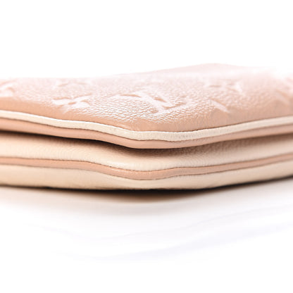 Louis Vuitton Empreinte Double Zip Pochette Beige Rose Creme 10 of 12