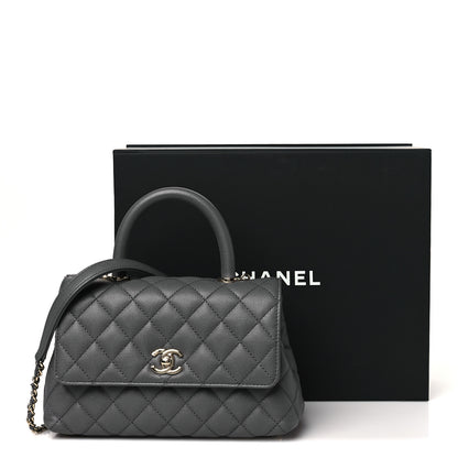 Chanel Caviar Quilted Mini Coco Handle Flap Grey 11 of 11
