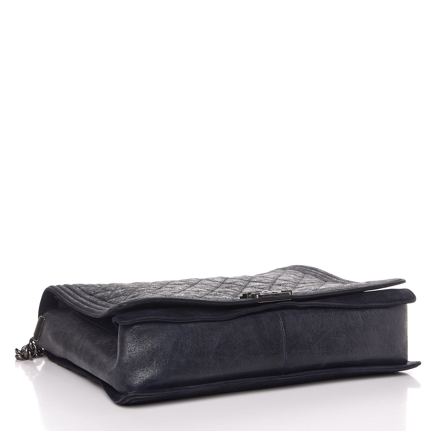 Chanel Iridescent Calfskin Large Gentle Boy Flap Navy Blue 4 of 7