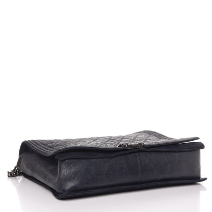 Chanel Iridescent Calfskin Large Gentle Boy Flap Navy Blue 4 of 7