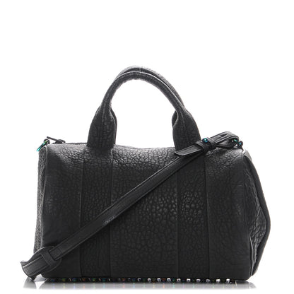Alexander Wang Pebbled Lambskin Rocco Matte Black Iridescent Hardware 1 of 12
