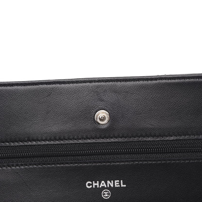 Chanel Lambskin Quilted Wallet On Chain WOC Black 7 of 14