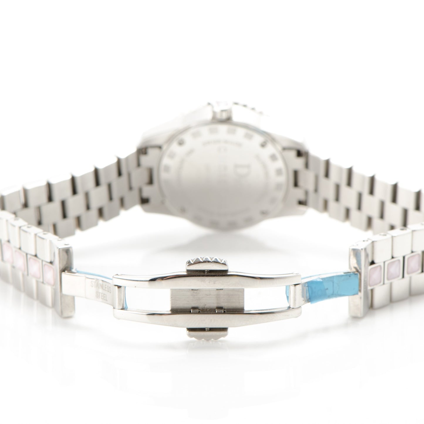 Stainless Steel Diamond Sapphire 29mm Christal Quartz Watch Pink