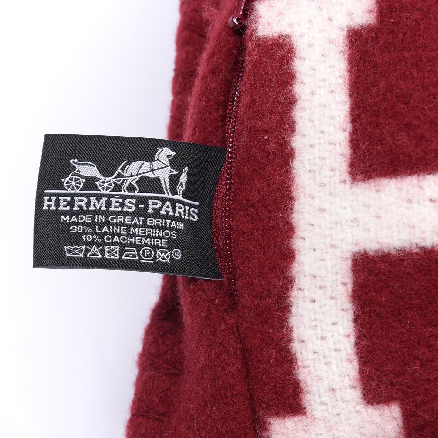 Wool Cashmere Avalon III Pillow PM Ecru Rouge